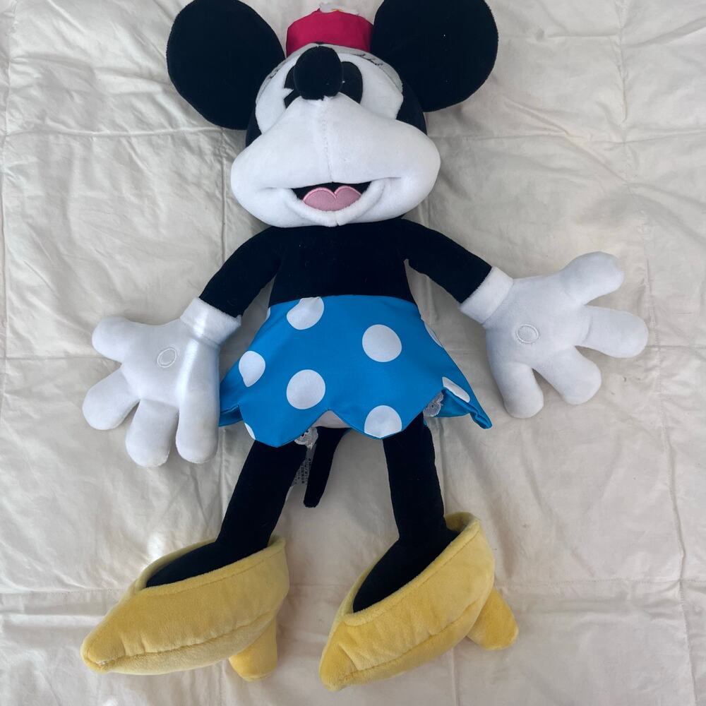 Disney Store Classic Minnie Mouse 18" Plush 1930's Vintage Inspired Flower Pot